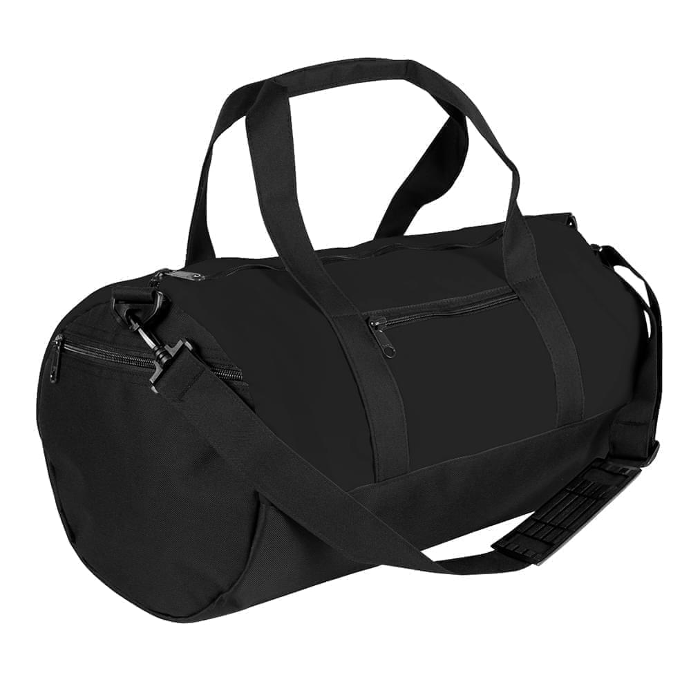 Heavy Canvas Athletic Barrel Bag-Black/Black-USA Made by Unionwear