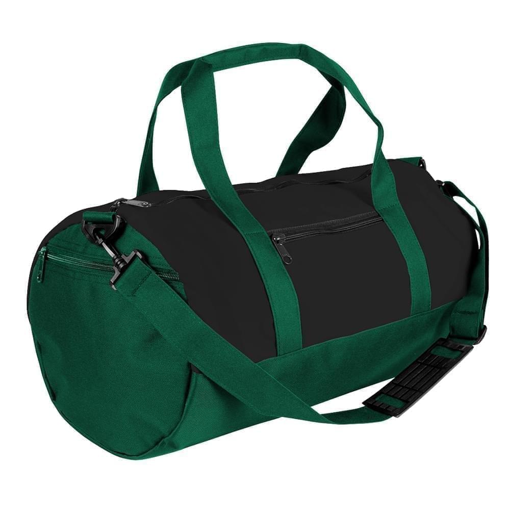 USA Made Nylon Poly Athletic Barrel Bags, Black-Hunter Green, PMLXZ2AAOV