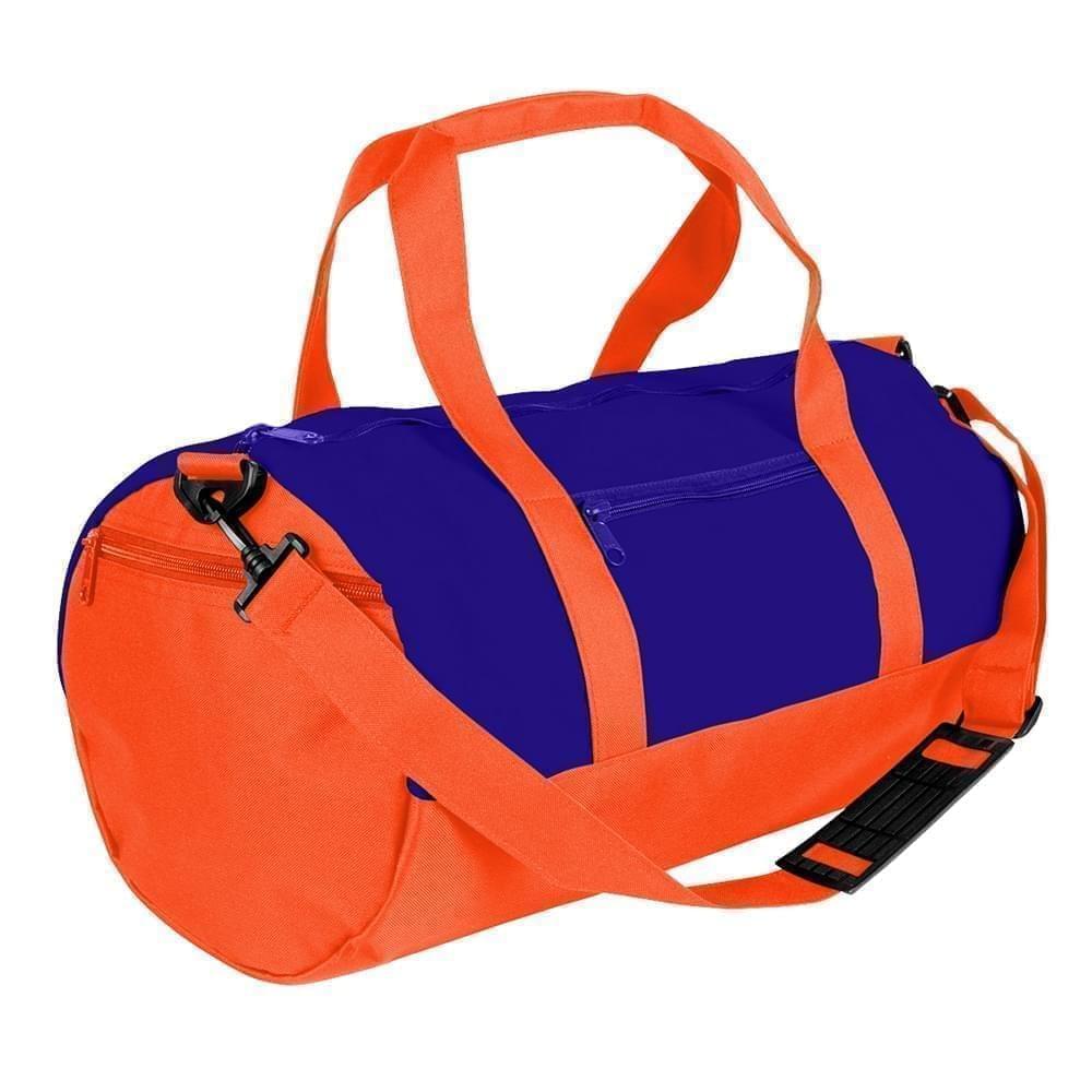 USA Made Nylon Poly Athletic Barrel Bags, Purple-Orange, PMLXZ2AAYJ