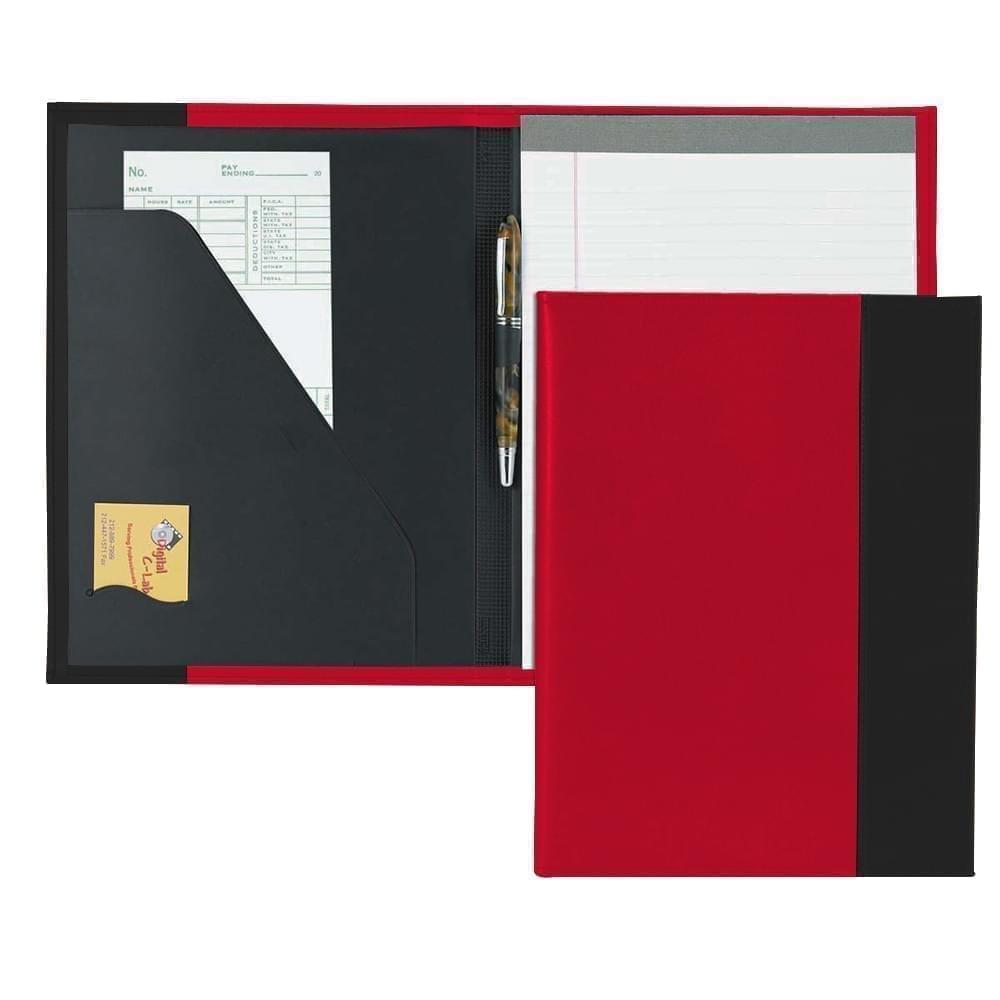 Manhattan Letter Folder-Faux Leather Vinyl-Red / Black