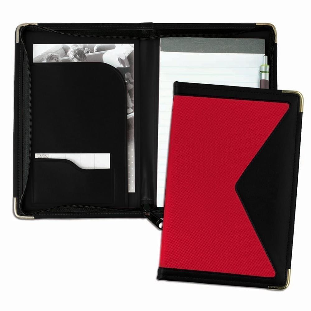Edge Junior Zipper Folder-600 Denier Nylon and Faux Leather Vinyl-Red / Black