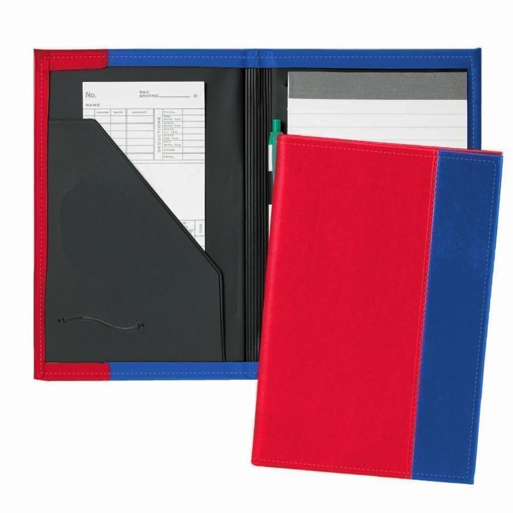 Manhattan Junior Folder-Faux Leather Vinyl-Red / Royal Blue