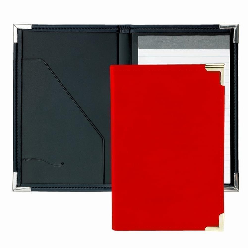 Stitched Junior Folder-Faux Leather Vinyl-Red