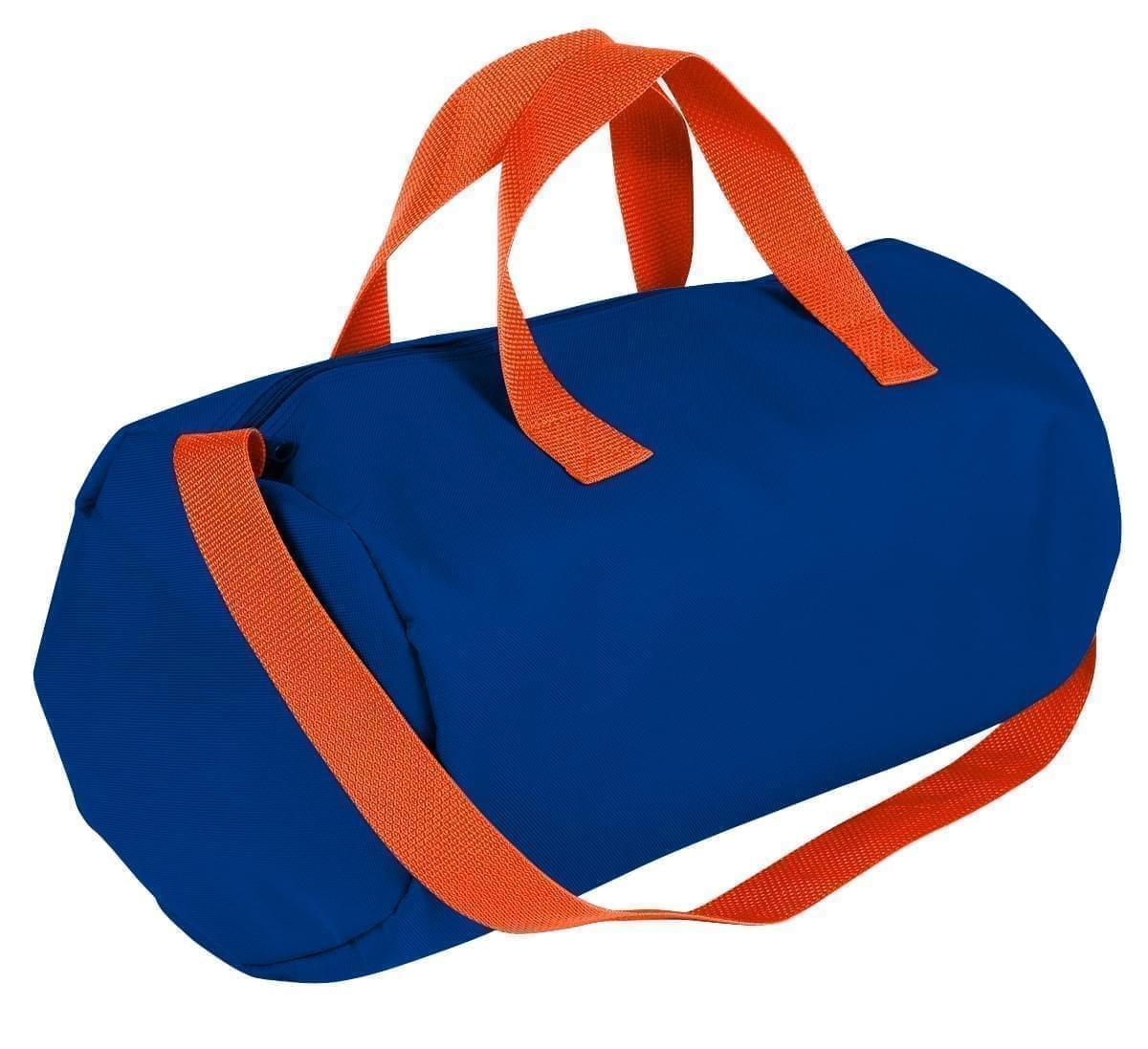 USA Made Nylon Poly Gym Roll Bags, Royal Blue-Orange, ROCX31AA00