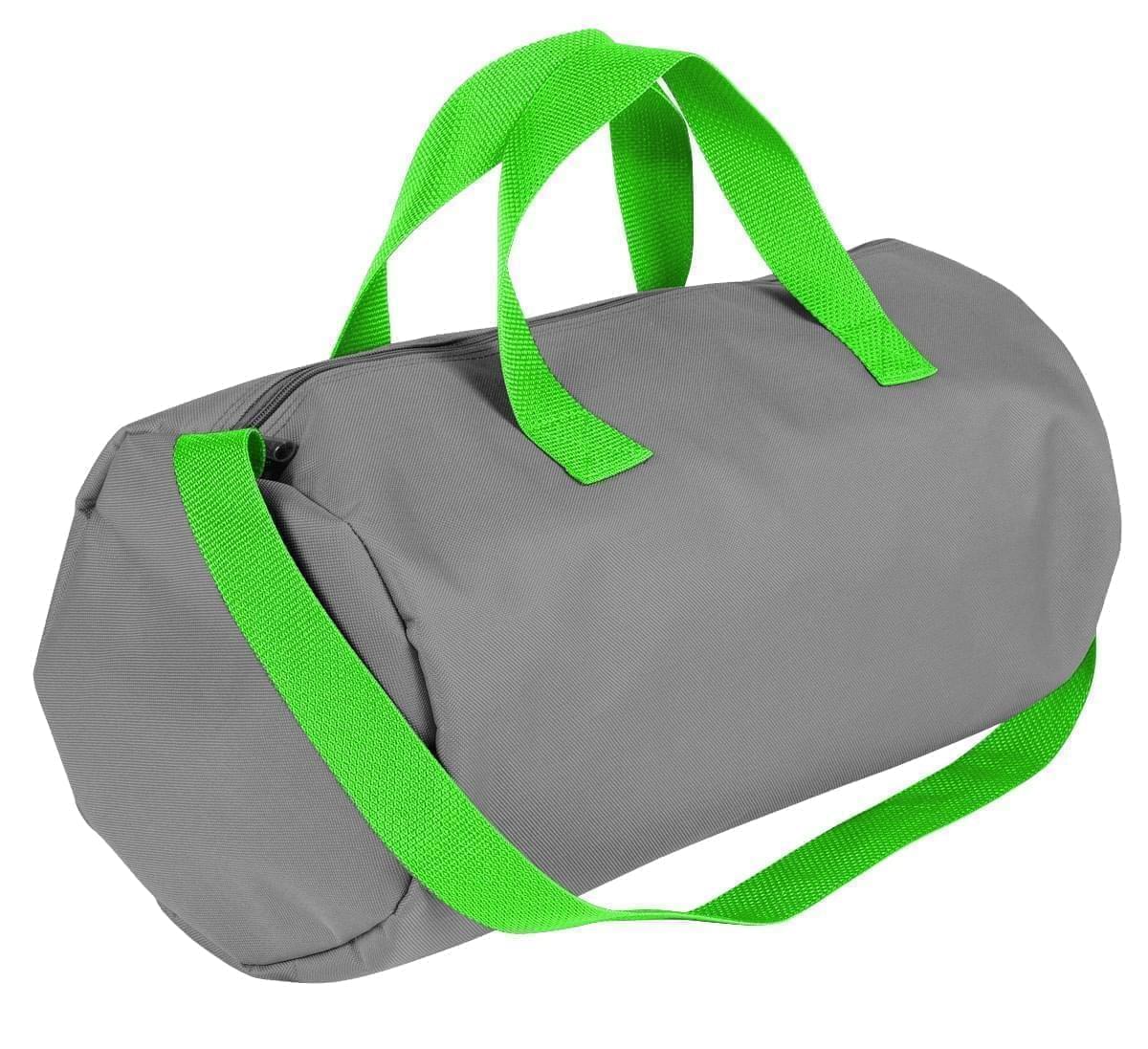 USA Made Nylon Poly Gym Roll Bags, Grey-Lime, ROCX31AA1Y