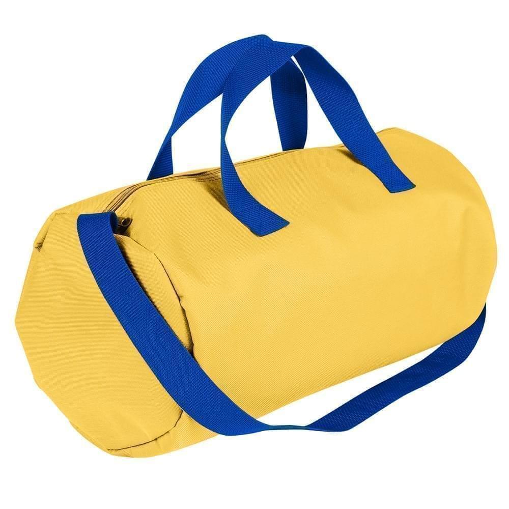 USA Made Nylon Poly Gym Roll Bags, Gold-Royal Blue, ROCX31AA43