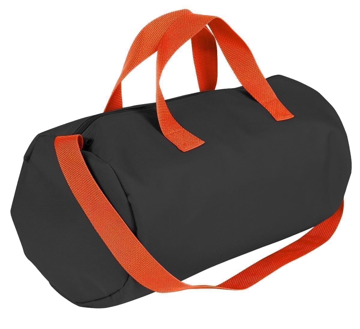 USA Made Nylon Poly Gym Roll Bags, Black-Orange, ROCX31AAO0
