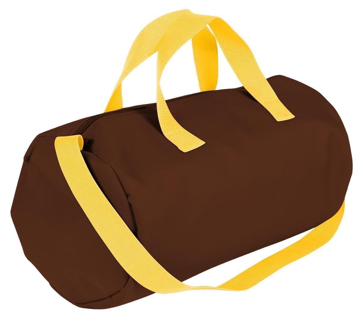 USA Made Nylon Poly Gym Roll Bags, Brown-Gold, ROCX31AAP5