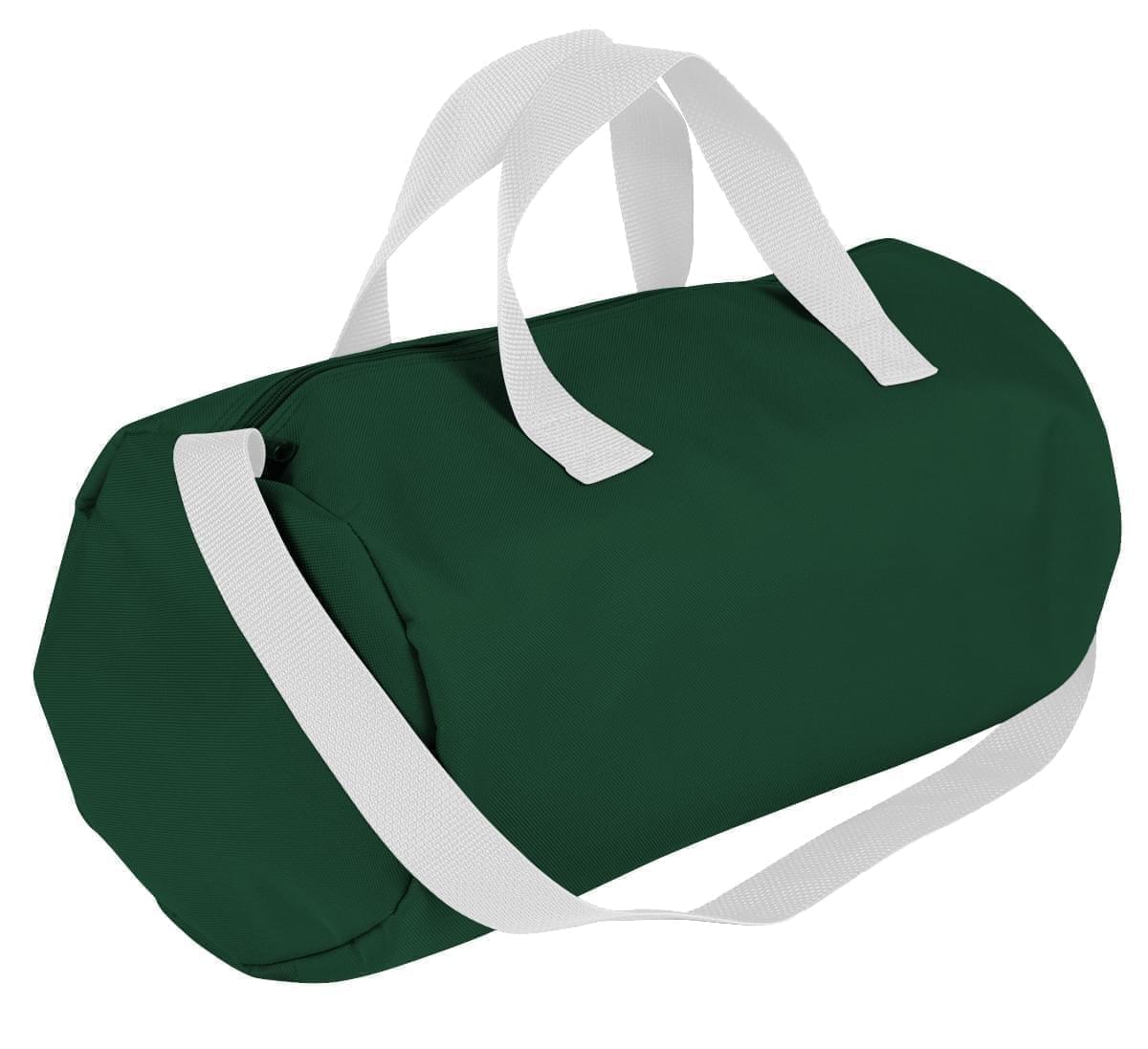 USA Made Nylon Poly Gym Roll Bags, Hunter Green-White, ROCX31AAS4