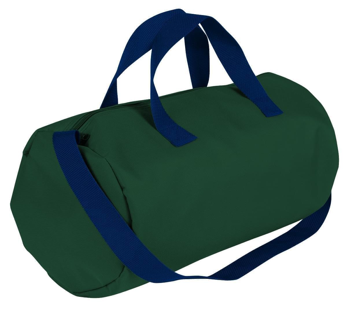 USA Made Nylon Poly Gym Roll Bags, Hunter Green-Navy, ROCX31AASZ
