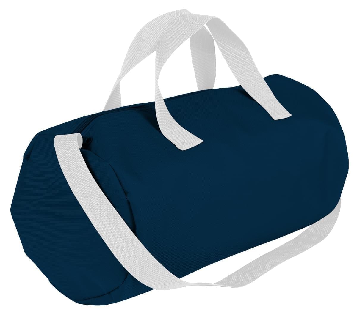 USA Made Nylon Poly Gym Roll Bags, Navy-White, ROCX31AAW4