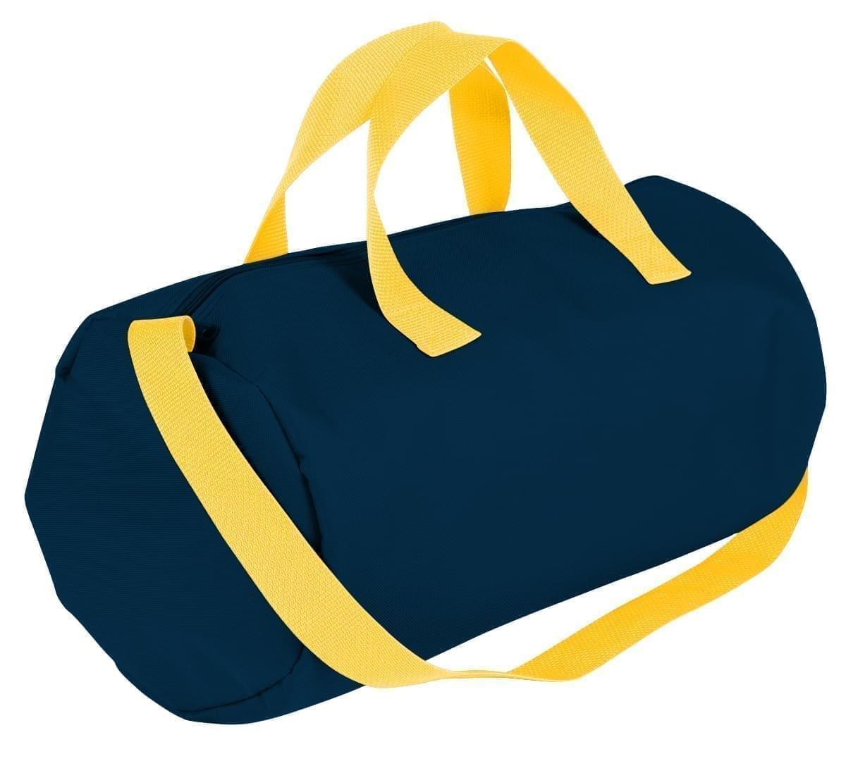 USA Made Nylon Poly Gym Roll Bags, Navy-Gold, ROCX31AAW5