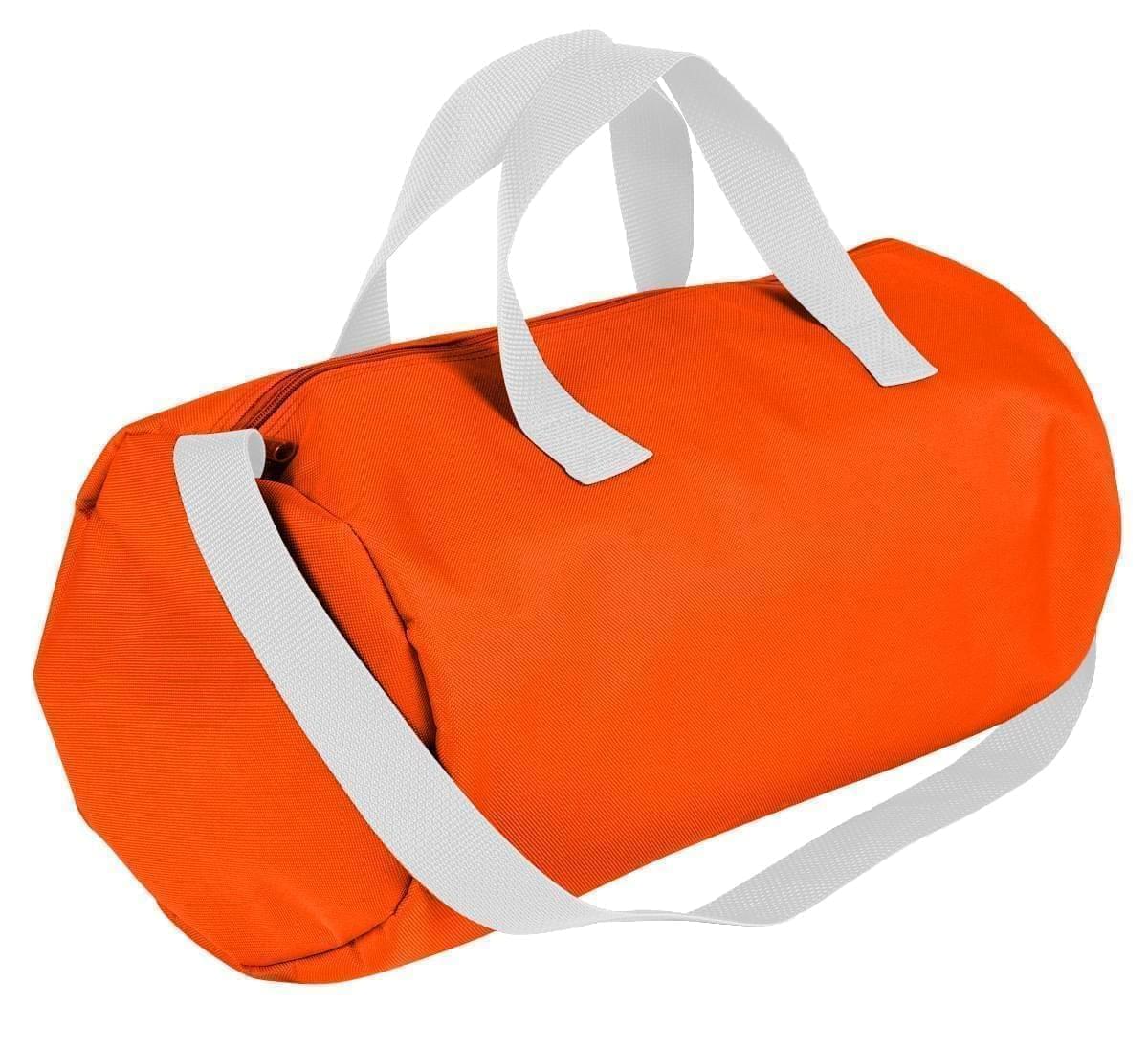 USA Made Nylon Poly Gym Roll Bags, Orange-White, ROCX31AAX4