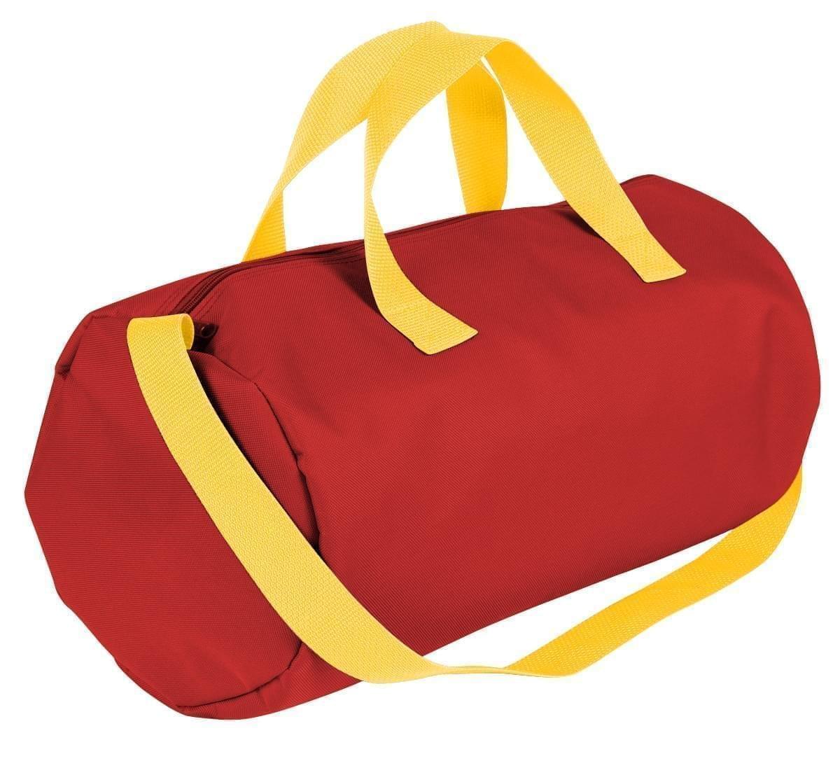 USA Made Nylon Poly Gym Roll Bags, Red-Gold, ROCX31AAZ5