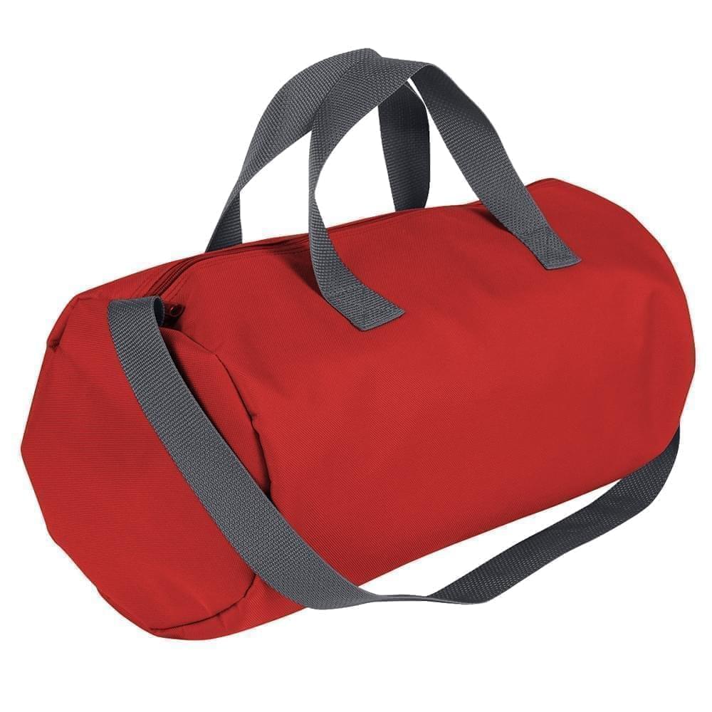 USA Made Nylon Poly Gym Roll Bags, Red-Graphite, ROCX31AAZT