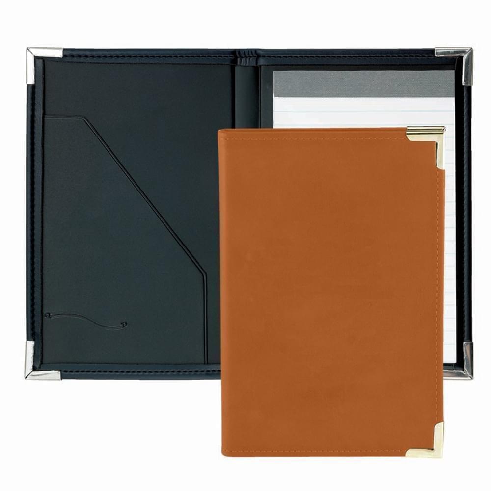 Stitched Junior Folder-Faux Leather Vinyl-Tan