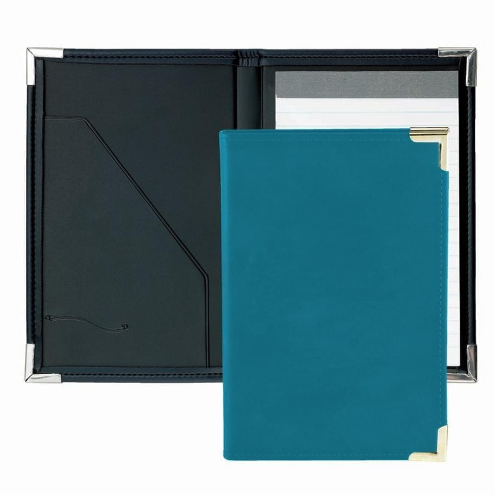 Stitched Junior Folder-Faux Leather Vinyl-Turqoise