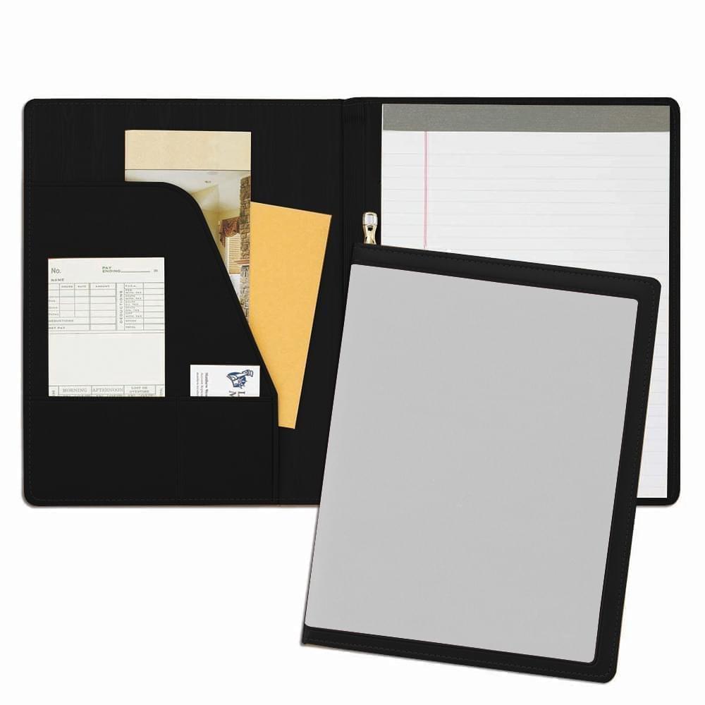 Edge Embroidered Letter Folder-600 Denier Nylon and Faux Leather Vinyl-White / Black