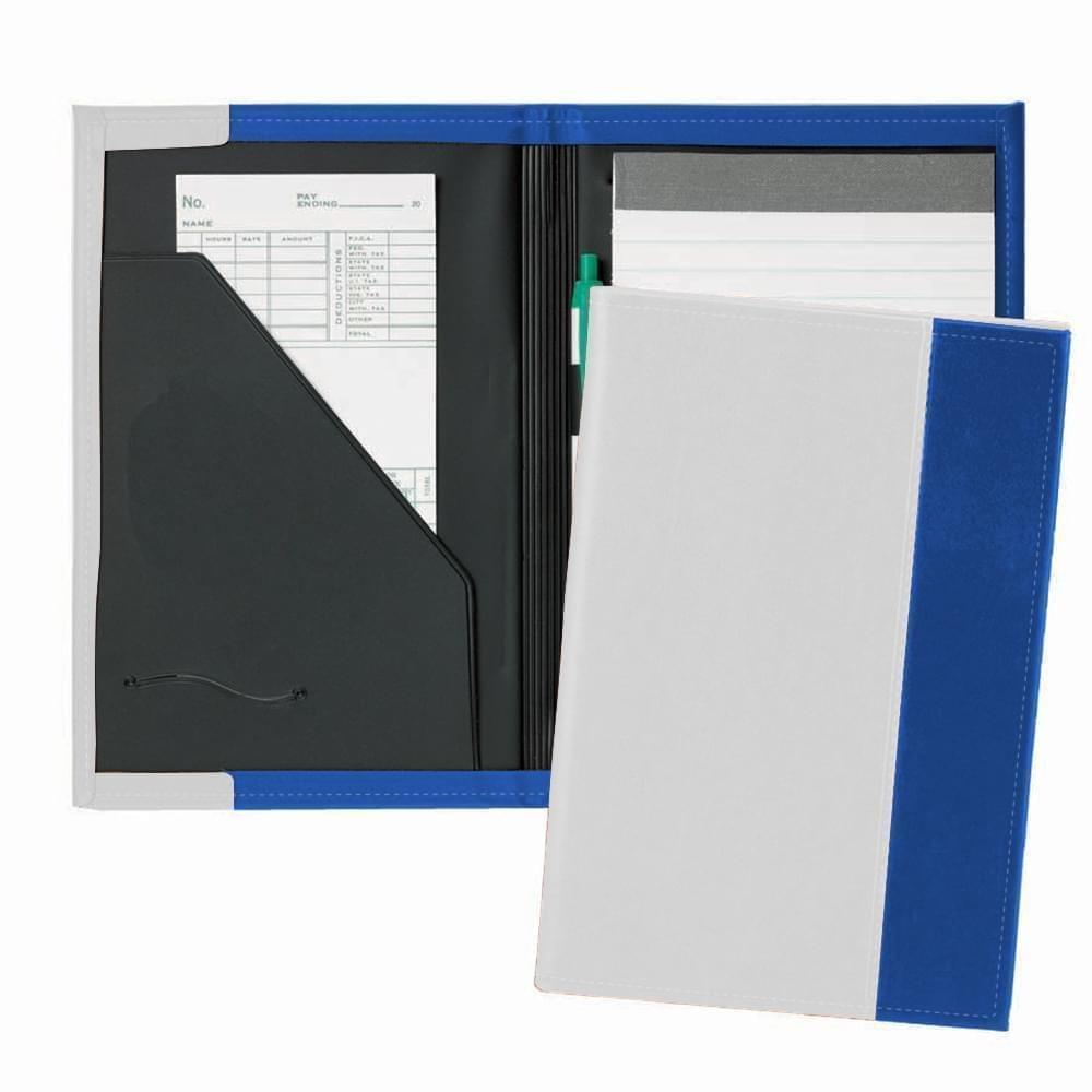 Manhattan Junior Folder-Faux Leather Vinyl-White / Royal Blue