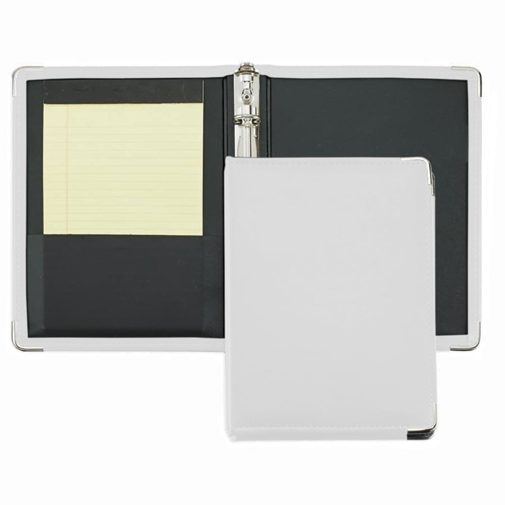 Noble Junior 3/4" Ring Binder-Faux Leather Vinyl-White