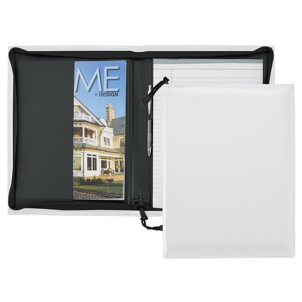 Economy Zipper Portfolio-Polished-White