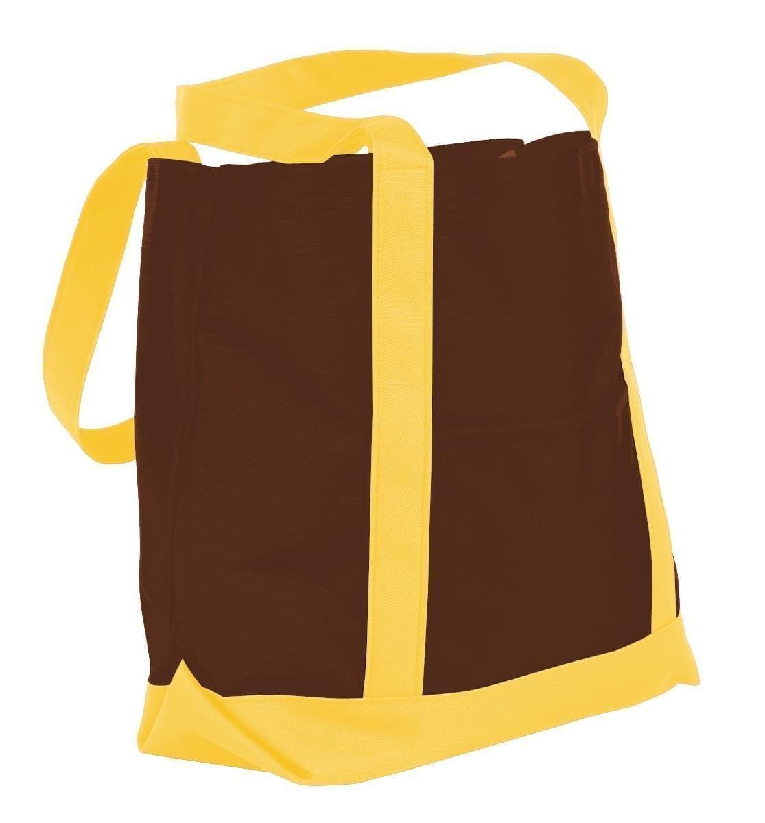 USA Made Canvas Fashion Tote Bags, Brown-Gold, XAACL1UAAQ