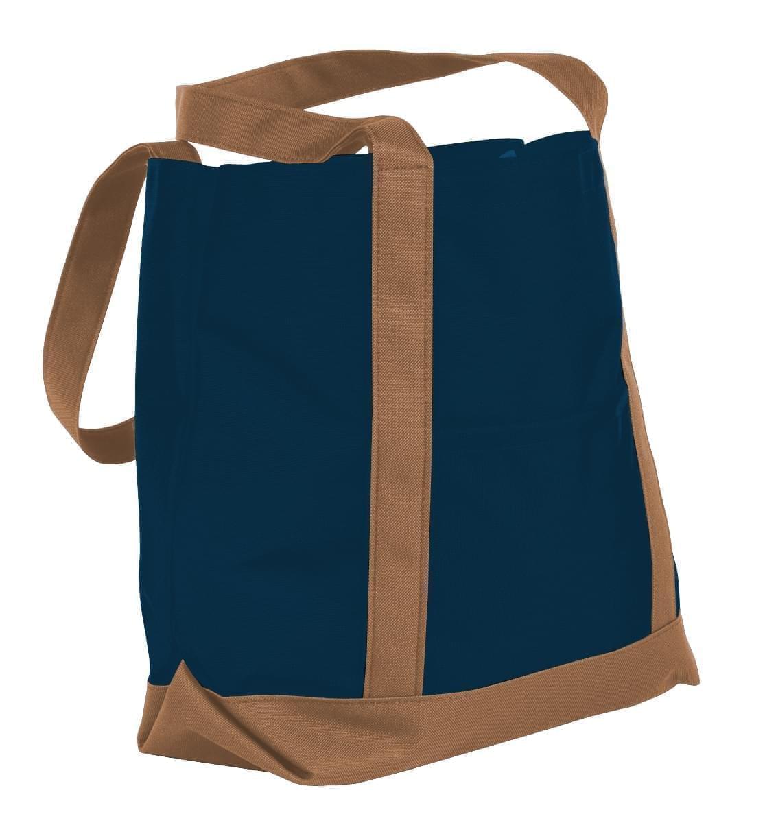 USA Made Canvas Fashion Tote Bags, Navy-Bronze, XAACL1UACO