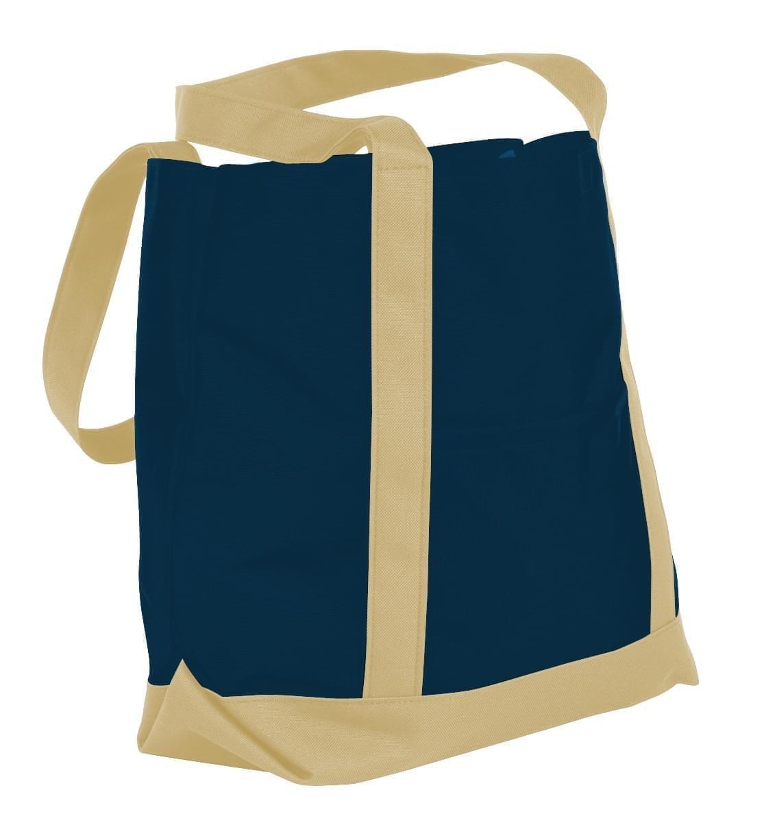 USA Made Canvas Fashion Tote Bags, Navy-Khaki, XAACL1UACX