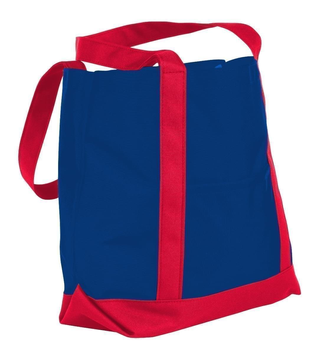 USA Made Canvas Fashion Tote Bags, Royal Blue-Red, XAACL1UAFL