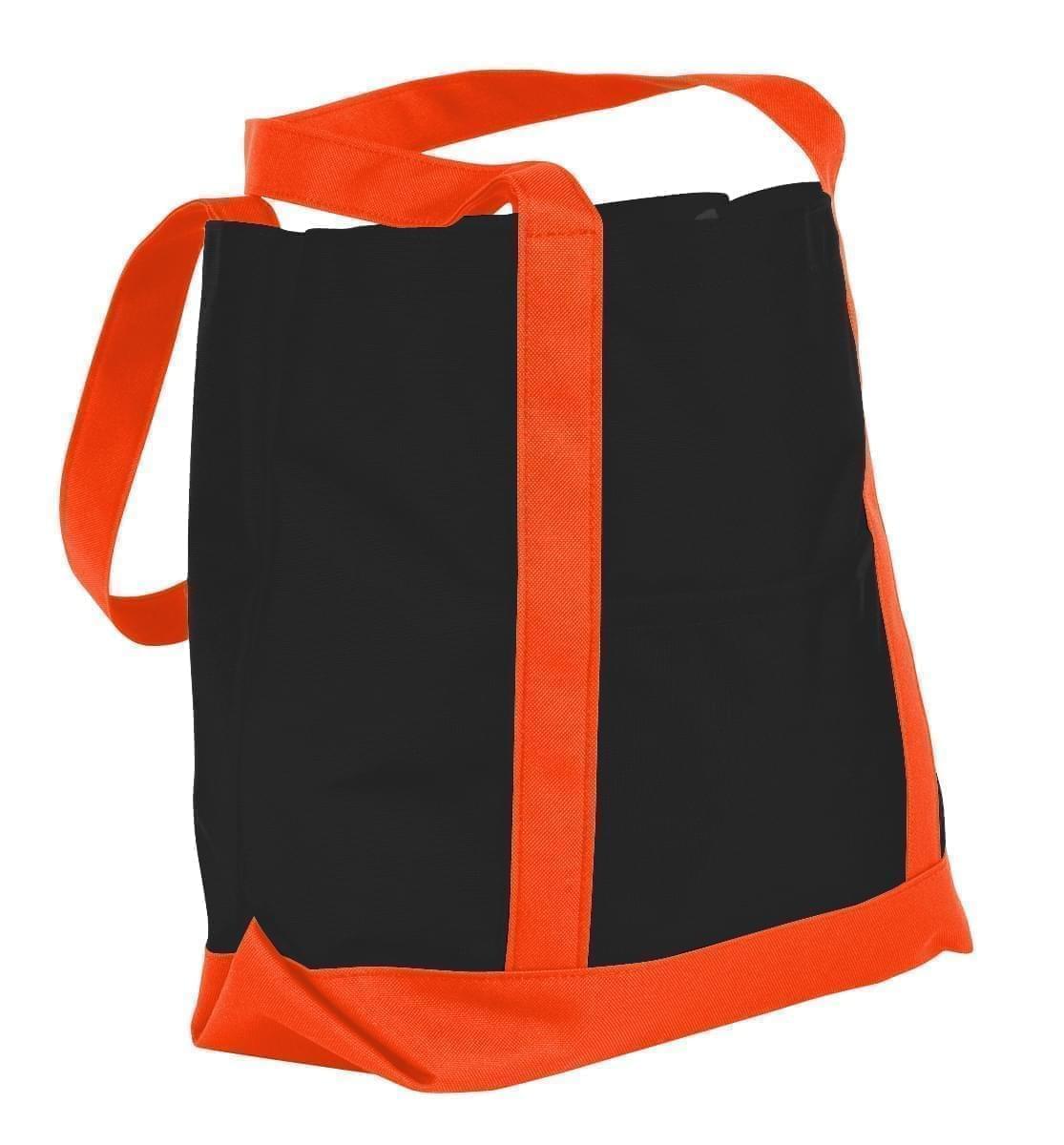 USA Made Canvas Fashion Tote Bags, Black-Orange, XAACL1UAHJ