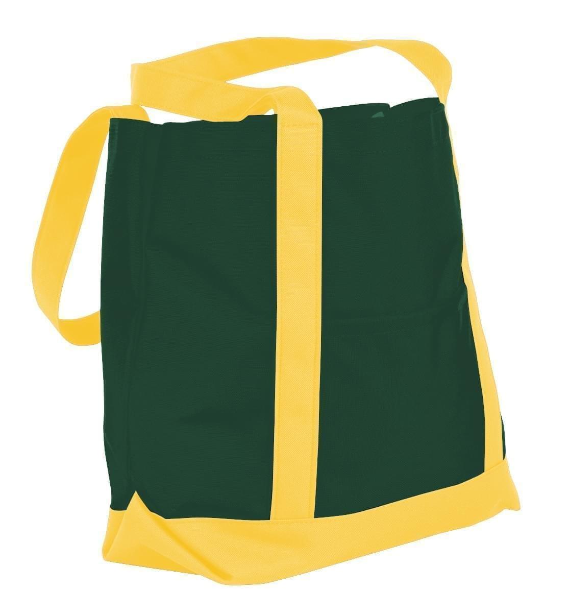 USA Made Canvas Fashion Tote Bags, Hunter Green-Gold, XAACL1UAIQ