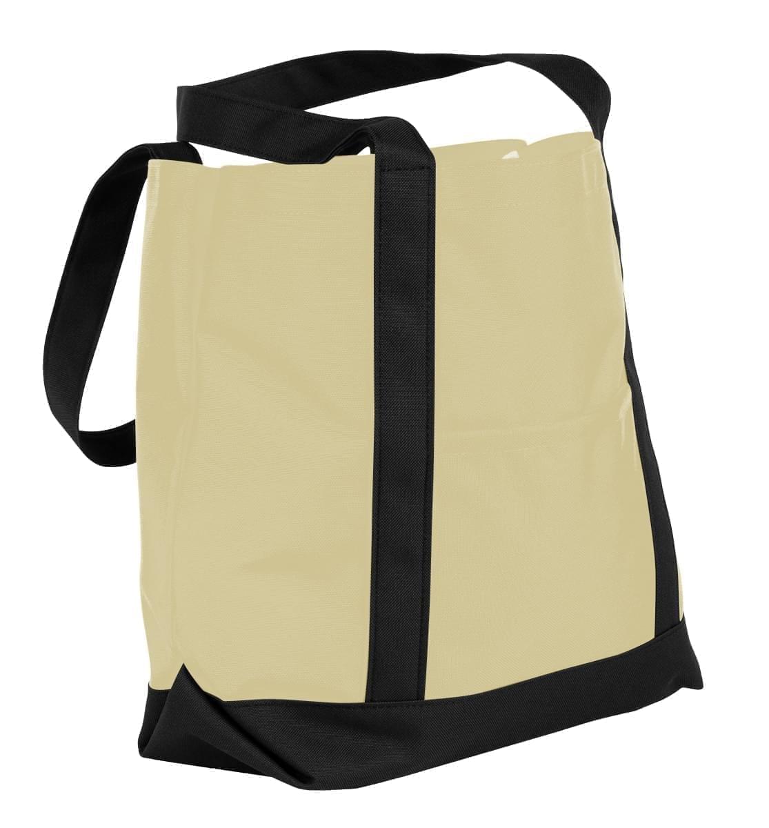 USA Made Canvas Fashion Tote Bags, Natural-Black, XAACL1UAKC