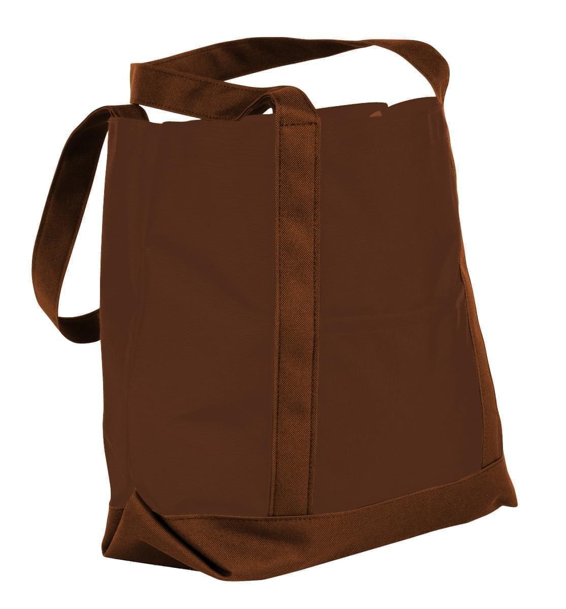 USA Made Nylon Poly Boat Tote Bags, Brown-Brown, XAACL1UAPD