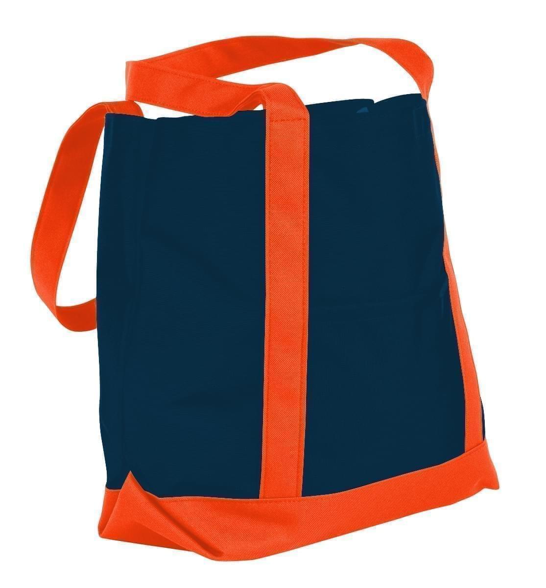 USA Made Nylon Poly Boat Tote Bags, Navy-Orange, XAACL1UAWJ