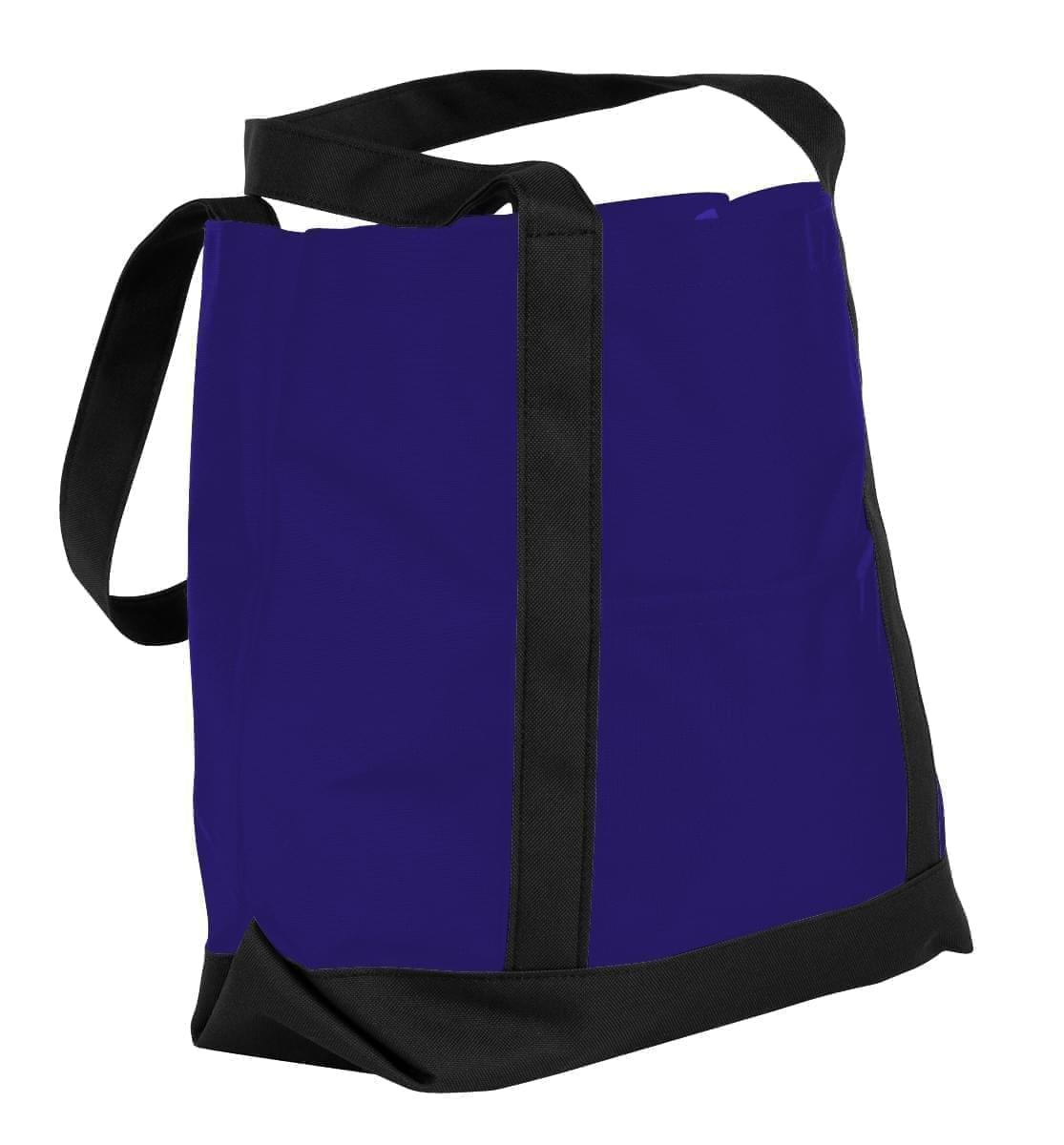 USA Made Nylon Poly Boat Tote Bags, Purple-Black, XAACL1UAYC