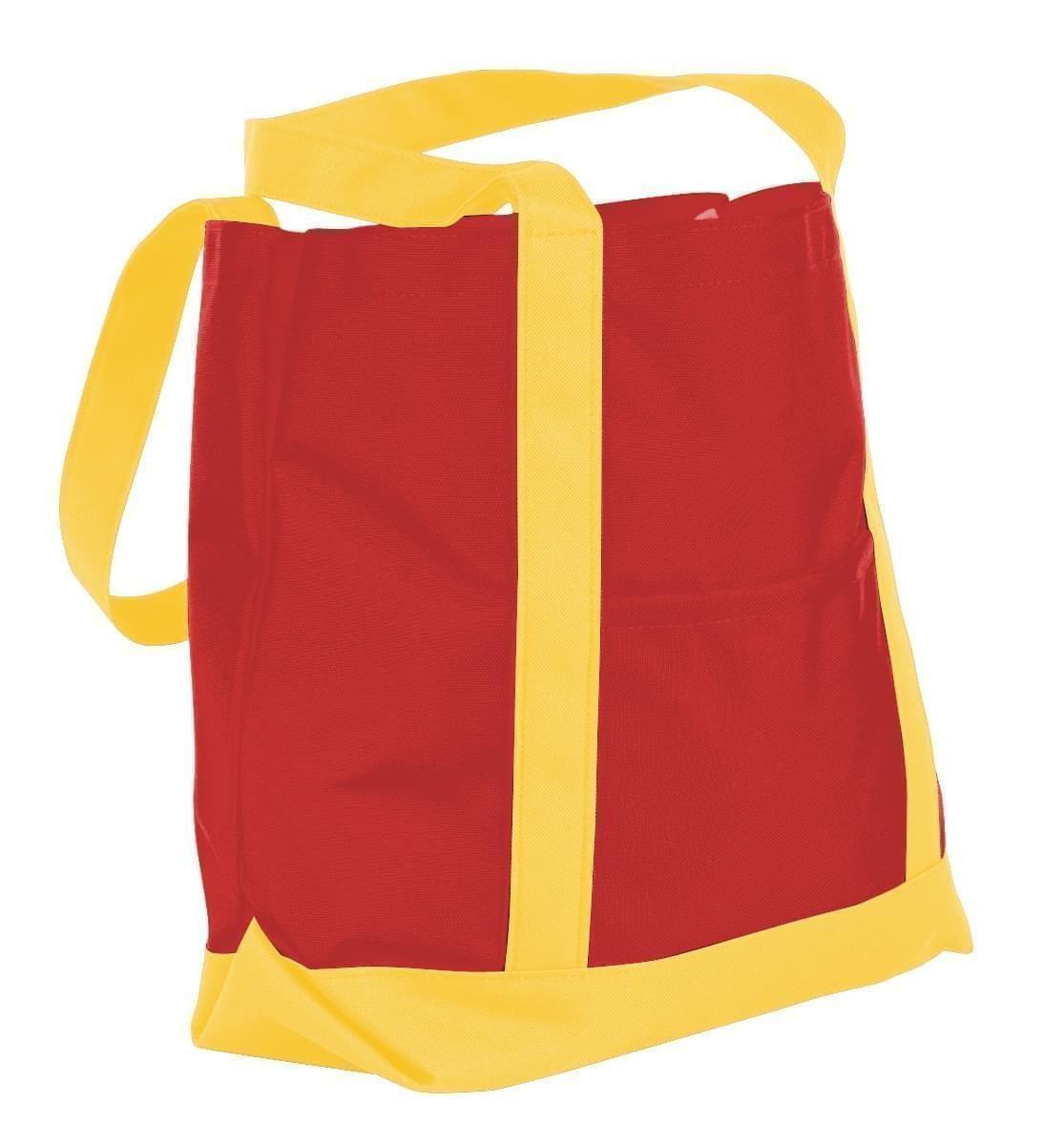 USA Made Nylon Poly Boat Tote Bags, Red-Gold, XAACL1UAZQ
