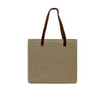 Leather Handle Natural Canvas T Bottom