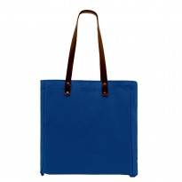 Leather Handle Zip Top Dyed Canvas Gusset