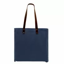 Leather Handle Zip Top Cotton Twill Gusset