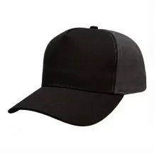 USA-made 5S Black-Dark Gray Brushed Denim baseball cap, 3q view, manufactured in Newark NJ