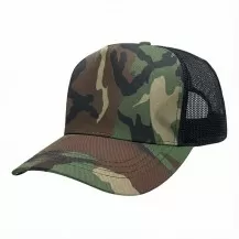 Olive-Black Camo/Mesh Snapback 5 Panel