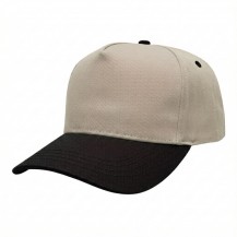 USA-made 5S Putty-Black Organic Twill baseball cap, 3q view, manufactured in Newark NJ