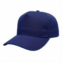 USA-made 5S Royal Blue Organic Twill baseball cap, 3q view, manufactured in Newark NJ