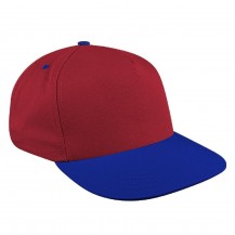 Red-Royal Blue 2 Tone Vented Lo 5 Chino Slider Baseball Cap