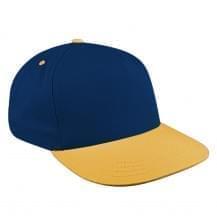 Navy-Athletic Gold Brushed Snapback Skate Hat