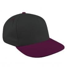 Dark Gray-Burgundy Organic Velcro Skate Hat