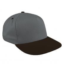 Light Gray-Black Twill Leather Skate Hat