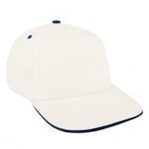 White-Navy Brushed Leather Skate Hat