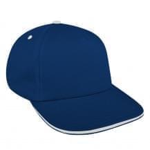 Navy-White Twill Leather Skate Hat