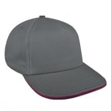 Light Gray-Burgundy Ripstop Leather Skate Hat